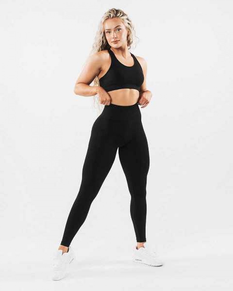 Black Women's Alphalete Amplify Leggings | UAE-601435