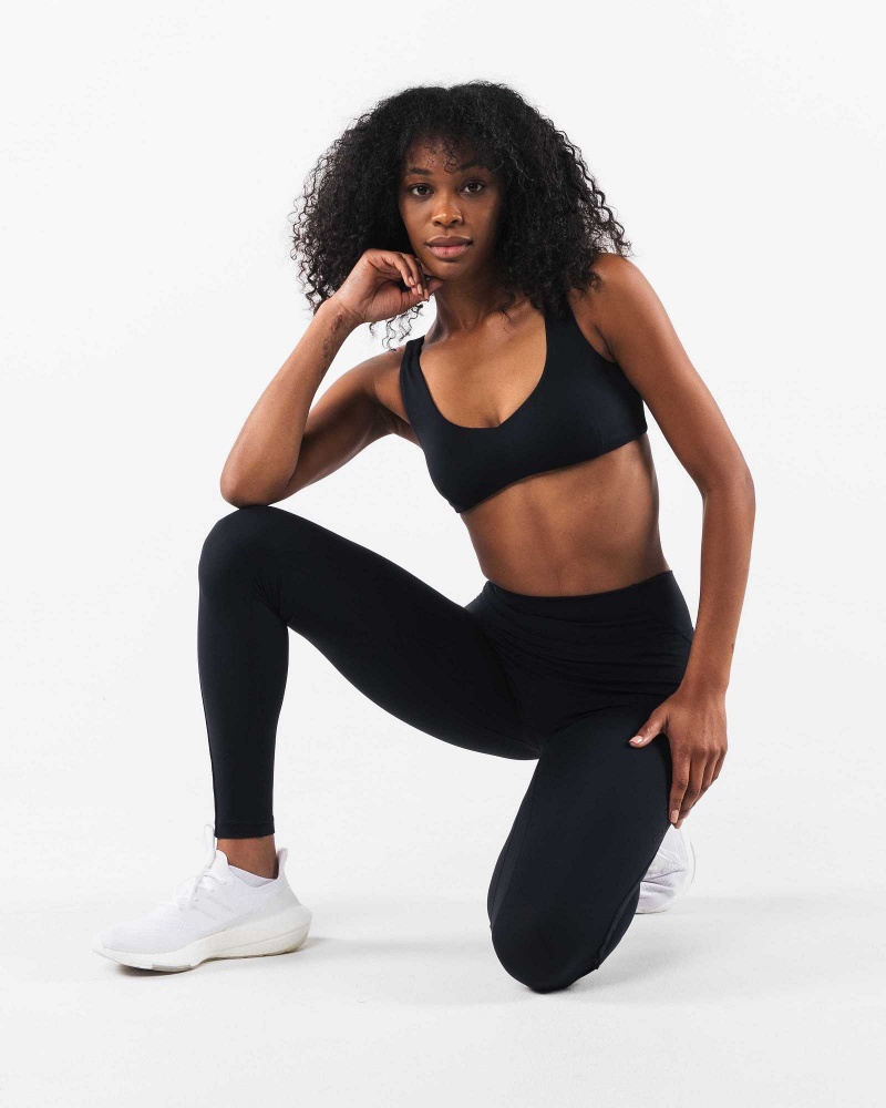 Black Women's Alphalete Aura Leggings | UAE-160824