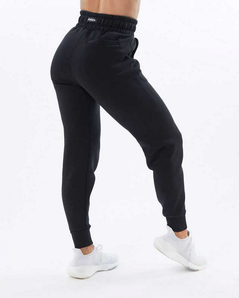 Black Women's Alphalete ELMTS Cuffed Jogger | UAE-023548