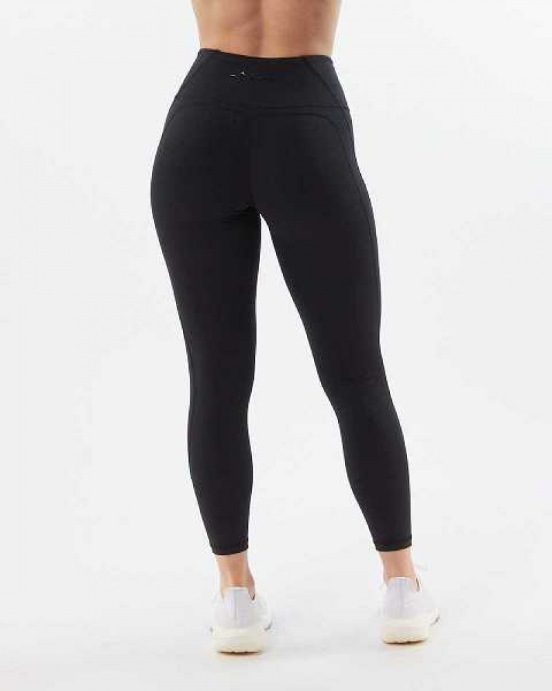 Black Women's Alphalete Pulse Surge Leggings | UAE-296530