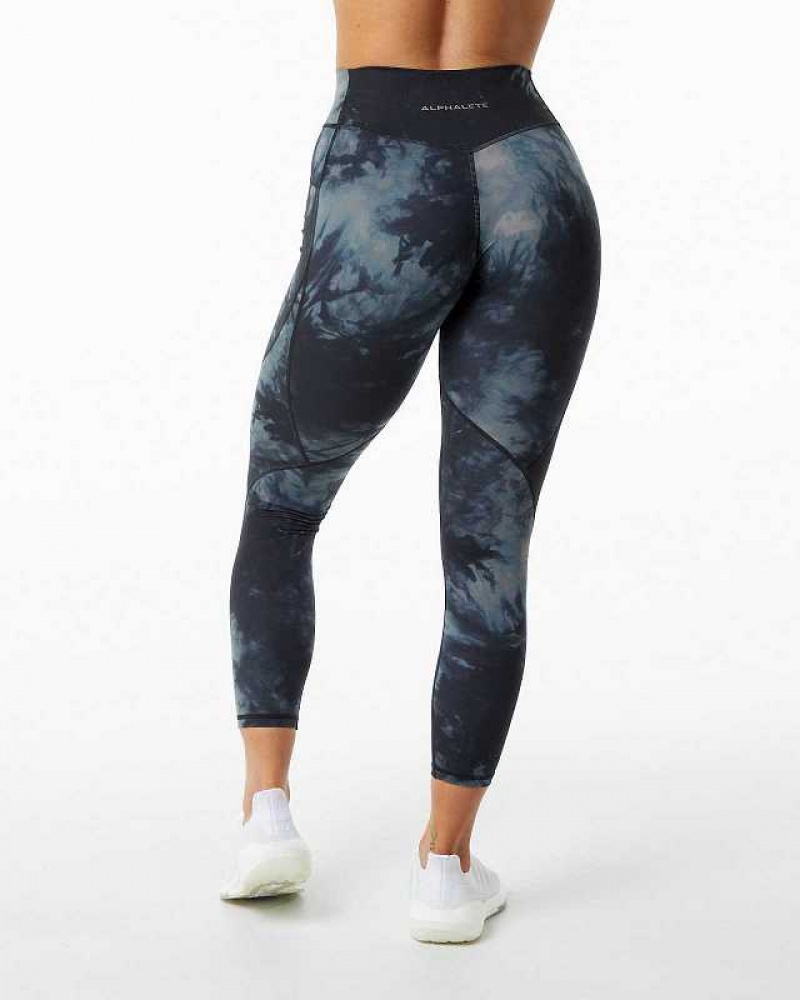 Black Women's Alphalete Surface Pocket Leggings | UAE-186794