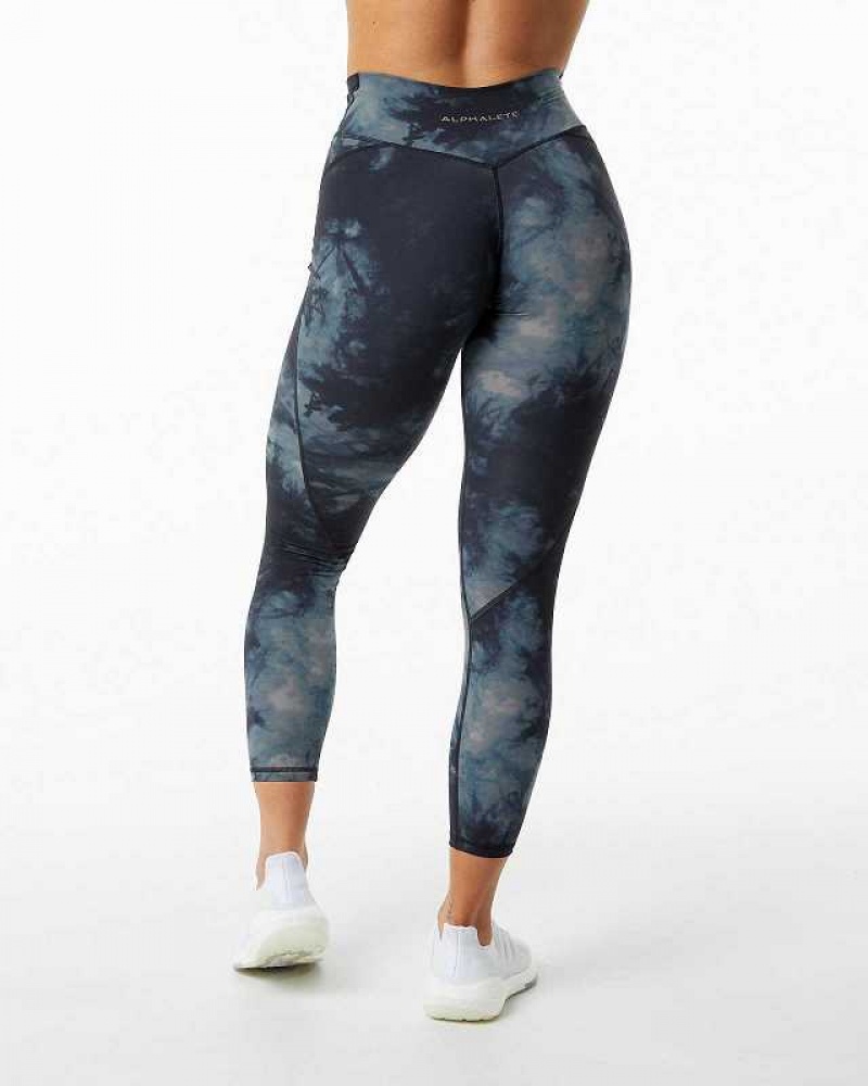 Black Women's Alphalete Surface Power Leggings | UAE-765980