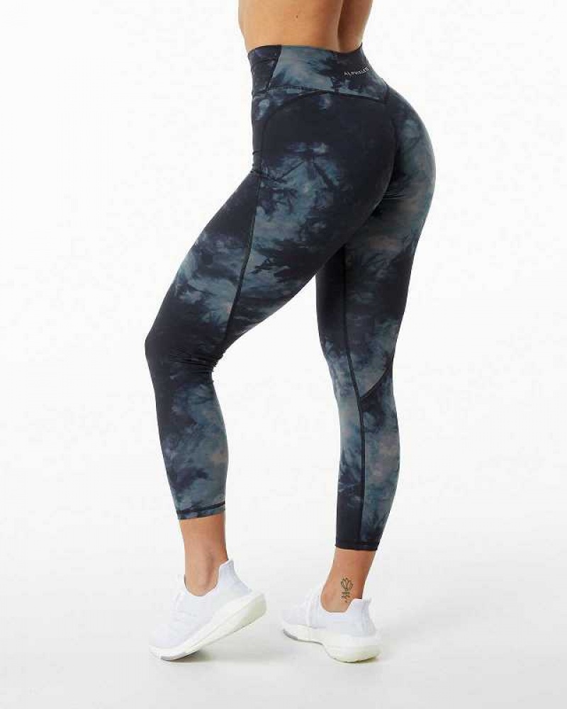 Black Women's Alphalete Surface Power Leggings | UAE-765980