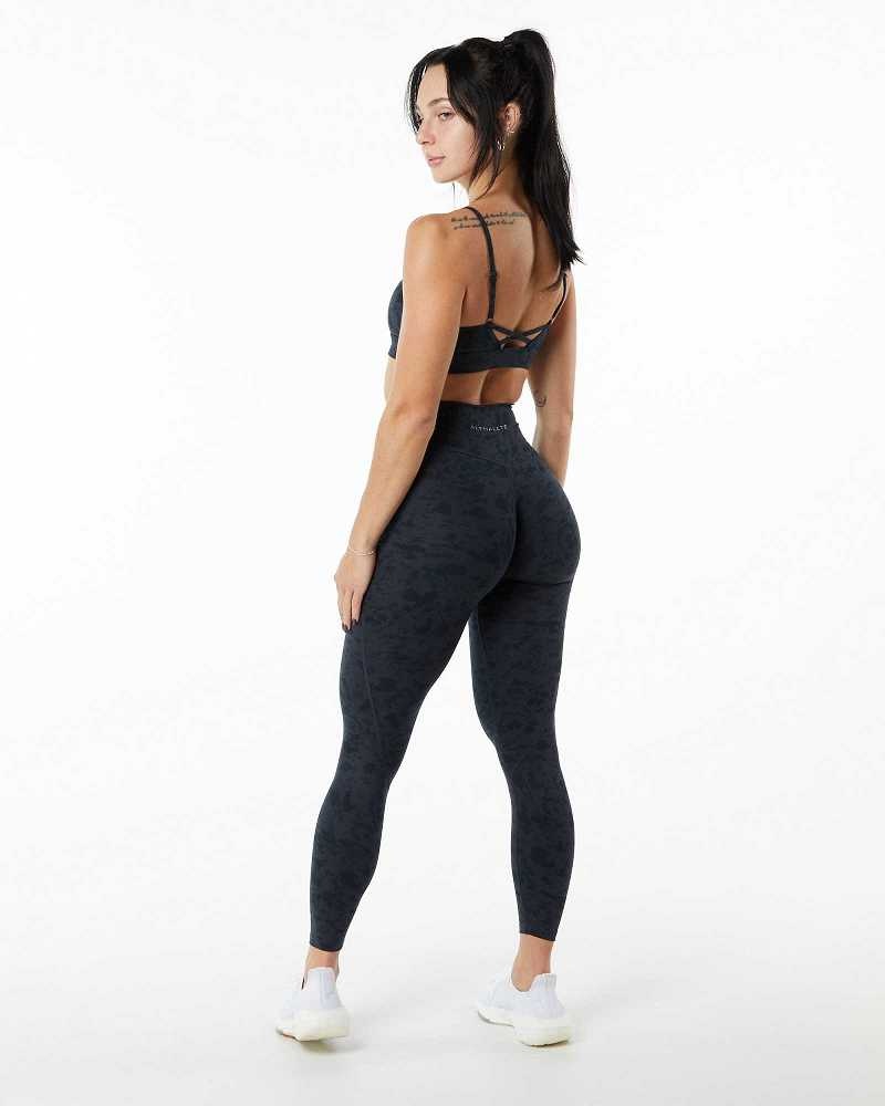 Black Women's Alphalete Surface Power Leggings | UAE-701249