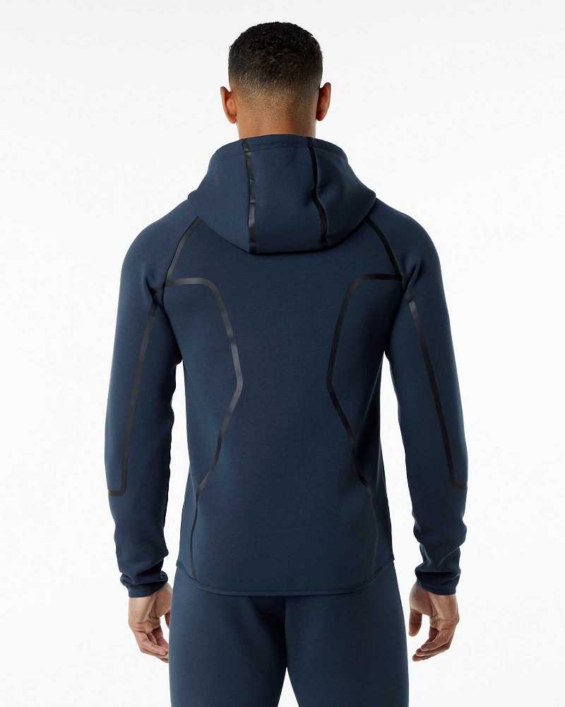 Blue Men's Alphalete ELMTS Athletic Jackets | UAE-257418