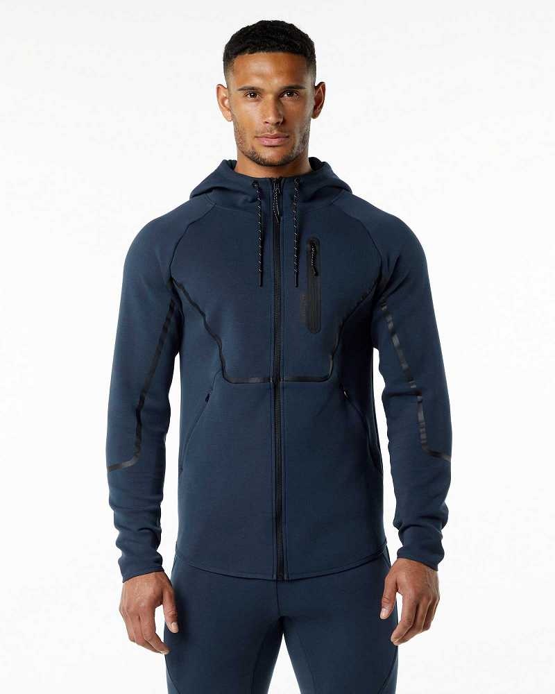 Blue Men\'s Alphalete ELMTS Athletic Jackets | UAE-257418