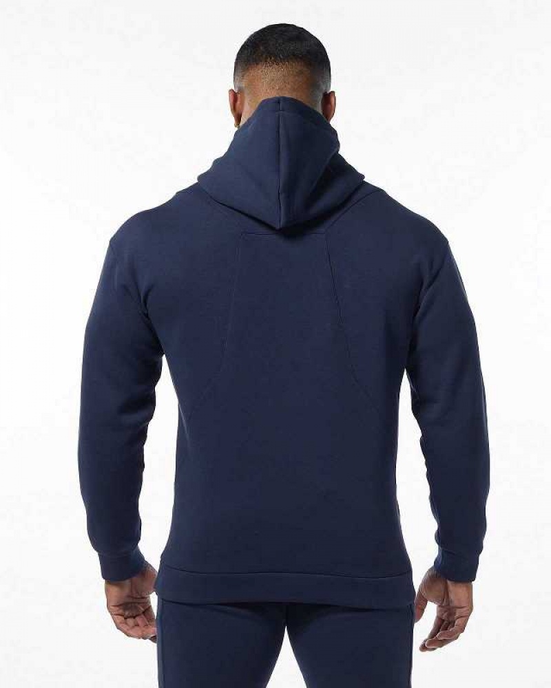 Blue Men's Alphalete ELMTS Hoodie | UAE-549071