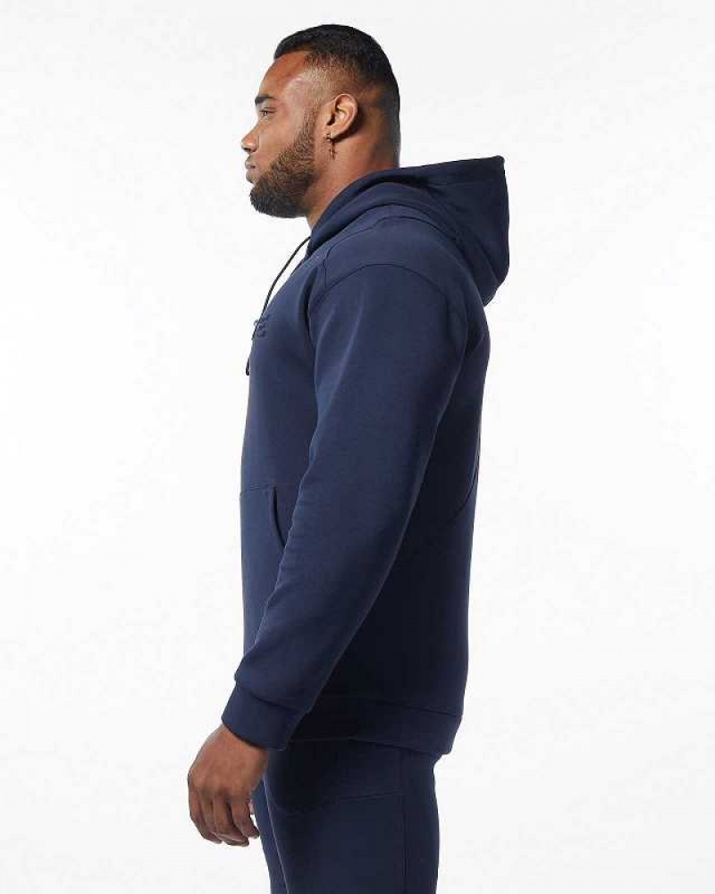 Blue Men's Alphalete ELMTS Hoodie | UAE-549071