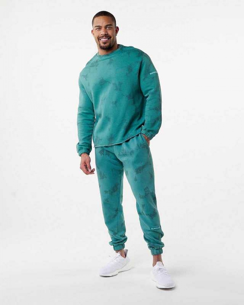 Blue Men's Alphalete HCTS Drop Shoulder Sweater | UAE-258407