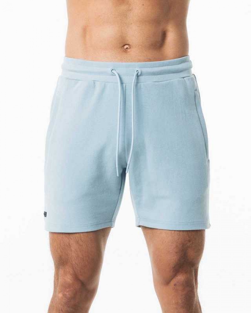 Blue Men\'s Alphalete Identity 6” Shorts | UAE-492786