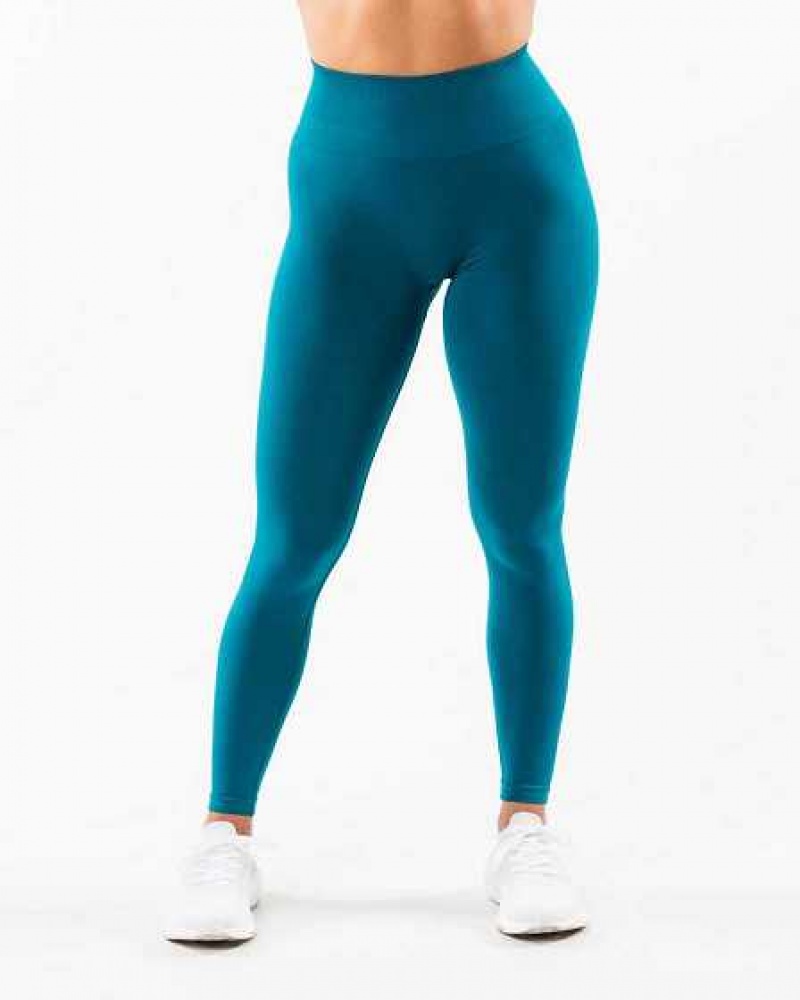 Blue Women's Alphalete Amplify Leggings | UAE-637259