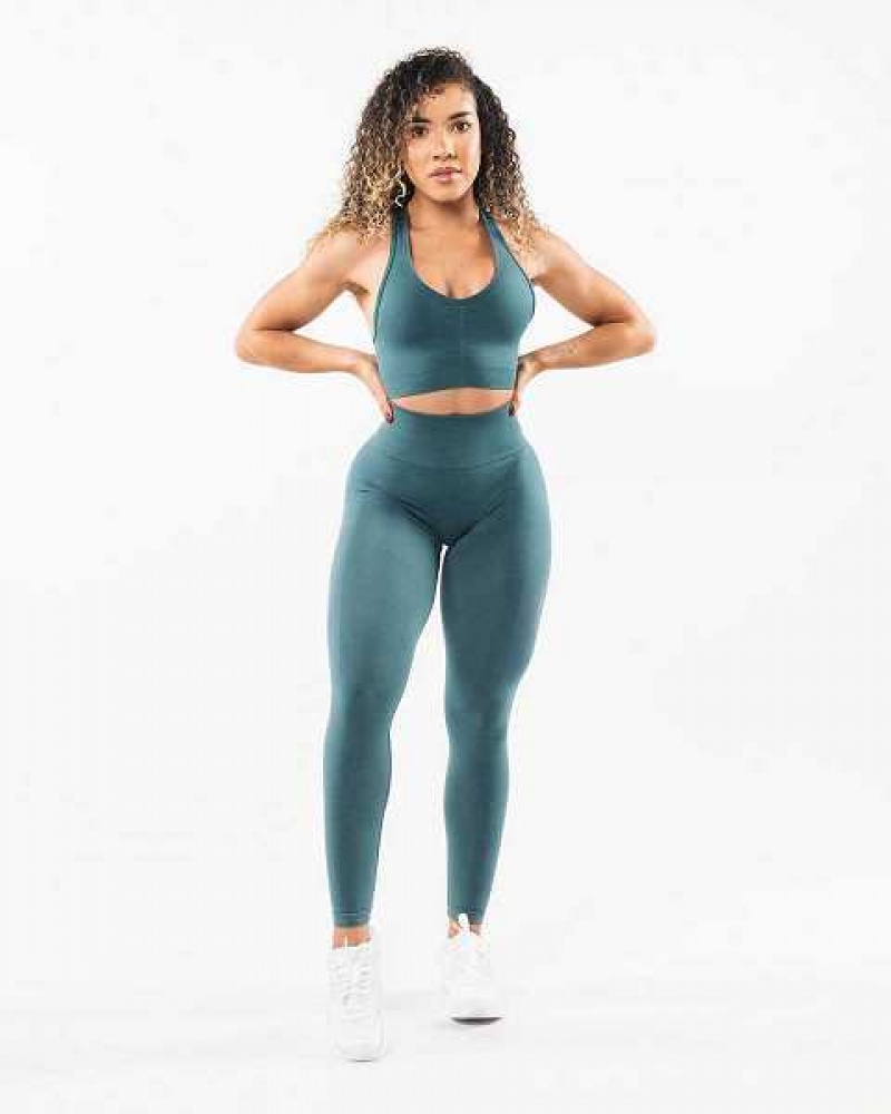 Blue Women's Alphalete Amplify Leggings | UAE-726943