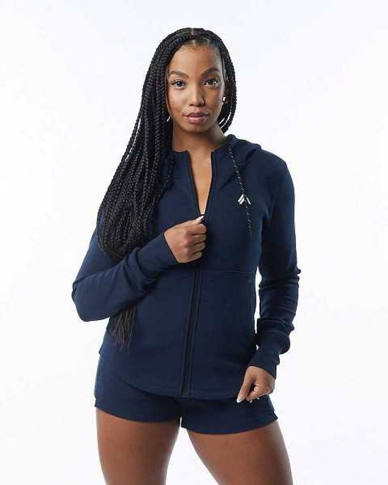 Blue Women\'s Alphalete ELMTS Athletic Jackets | UAE-893765