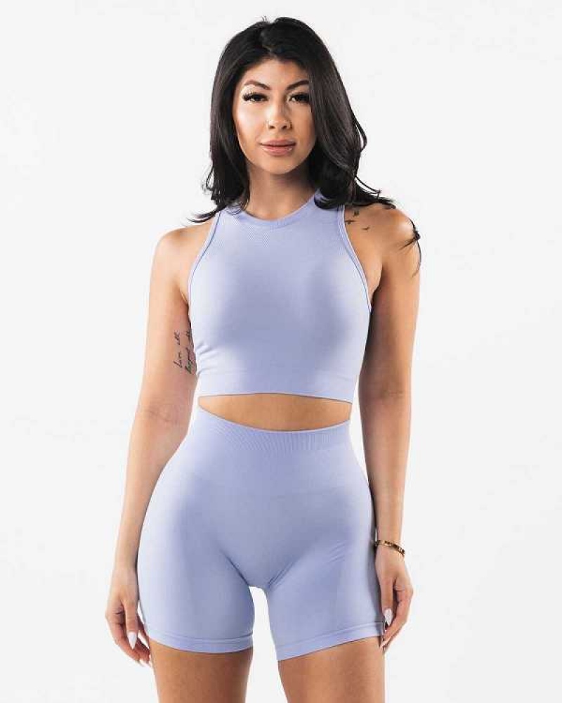 Blue Women\'s Alphalete Stratus Crop Tanks | UAE-805241