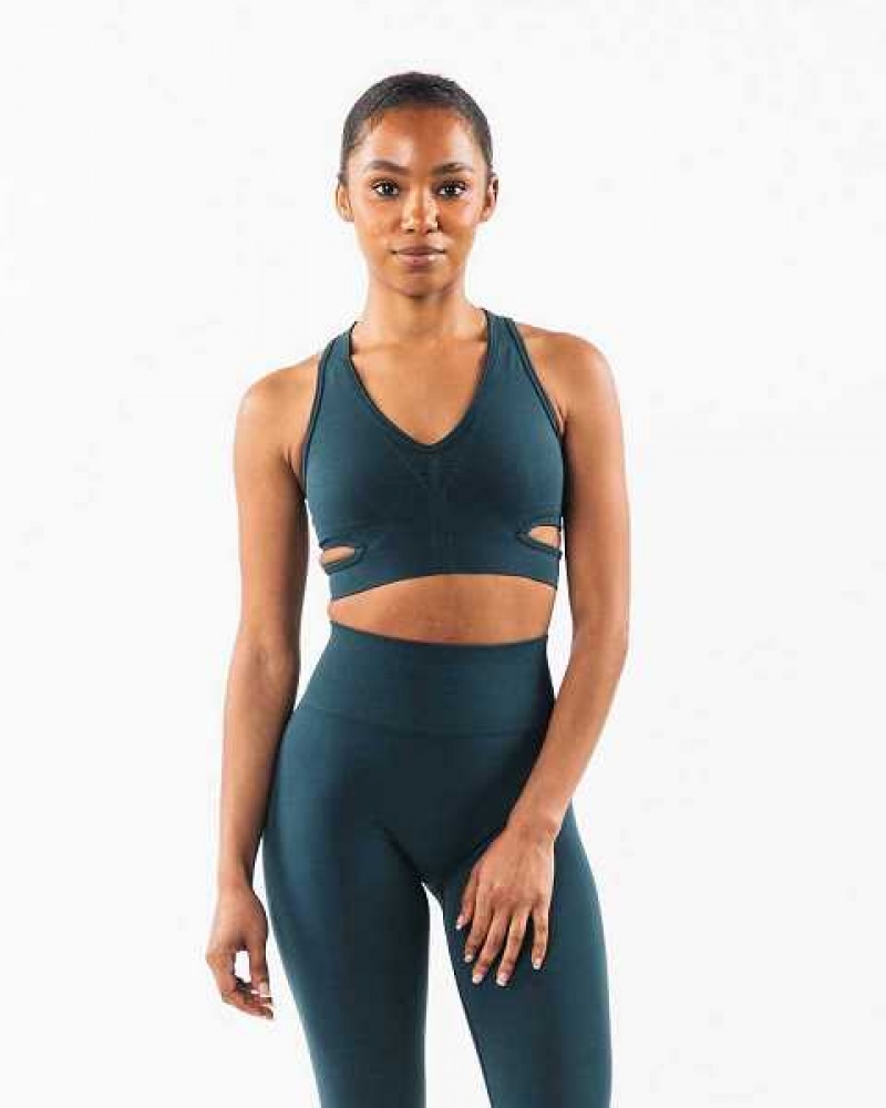 Blue Women\'s Alphalete Stratus Sports Bra | UAE-105924