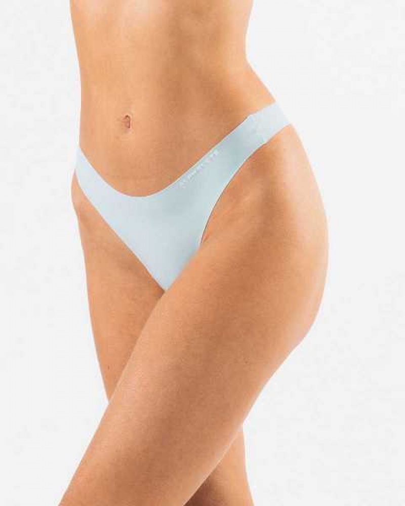 Blue / Green / Pink Women's Alphalete Seamless Thong 3pk Underwear | UAE-493107