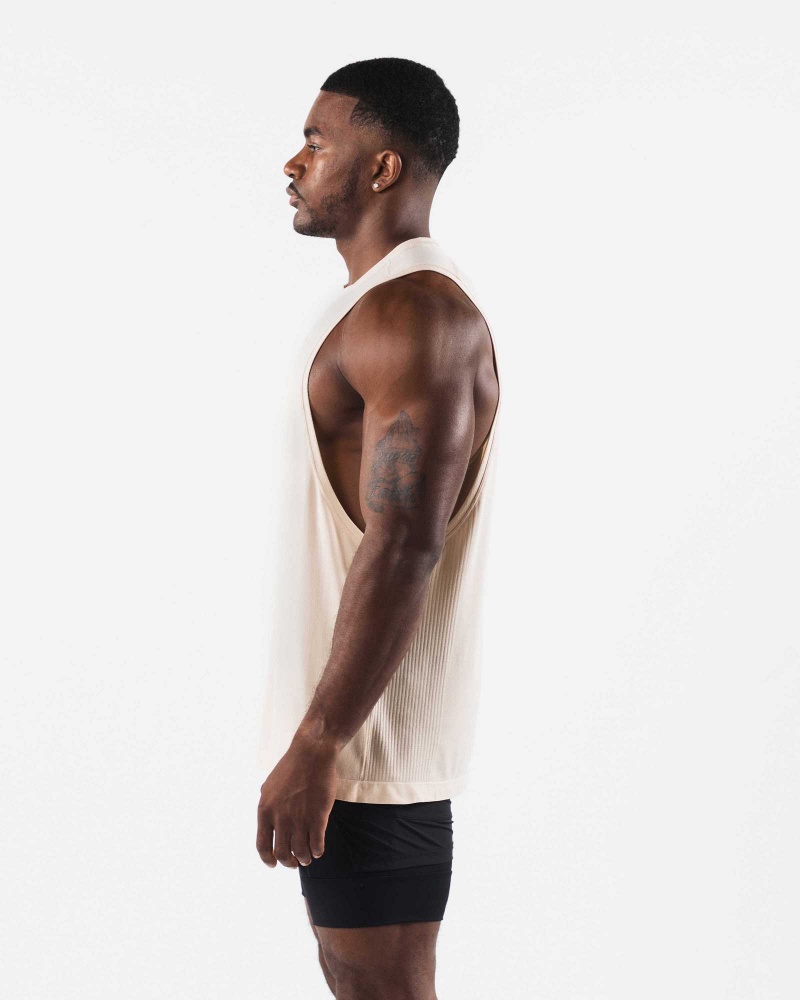 Brown Men's Alphalete AA Airtech Cutoff Tanks | UAE-986351