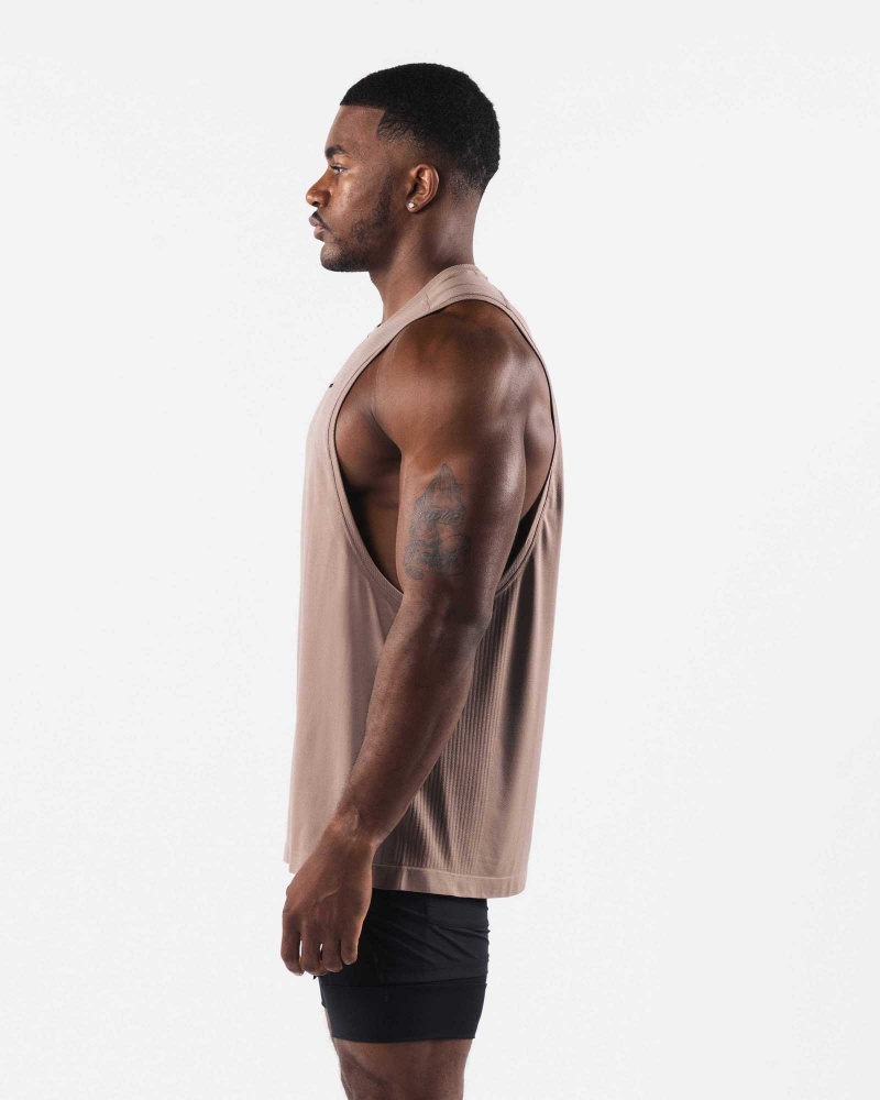 Brown Men's Alphalete AA Airtech Cutoff Tanks | UAE-321870