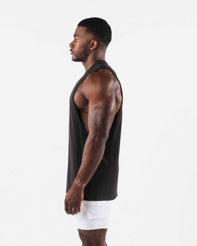 Brown Men's Alphalete AA Airtech Cutoff Tanks | UAE-629075