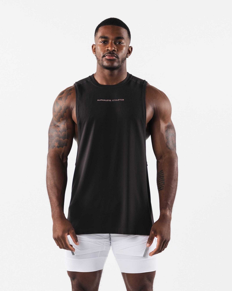 Brown Men\'s Alphalete AA Airtech Cutoff Tanks | UAE-629075