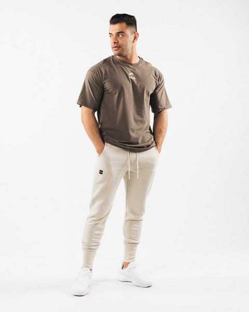 Brown Men's Alphalete Academy Club Jogger | UAE-560179