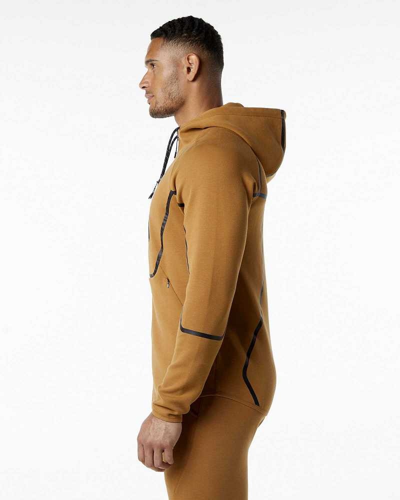 Brown Men's Alphalete ELMTS Athletic Jackets | UAE-942501