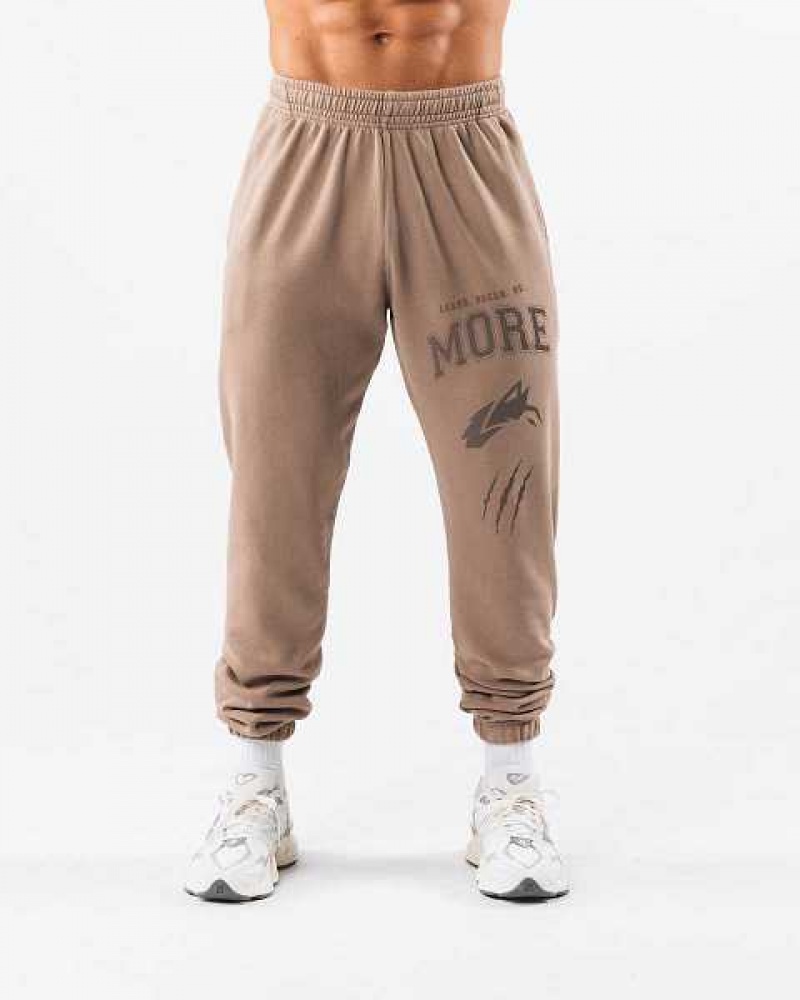 Brown Unisex Alphalete Earth Dye Graphic Jogger | UAE-729610