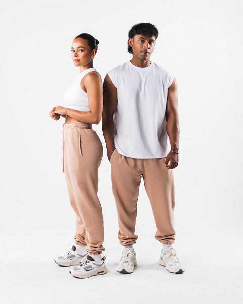 Brown Unisex Alphalete Earth Dye Natural Jogger | UAE-120876