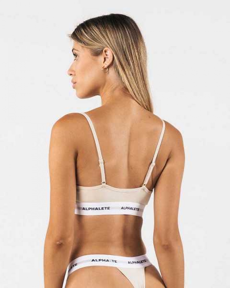 Brown Women's Alphalete Acute Bralette Underwear | UAE-829750