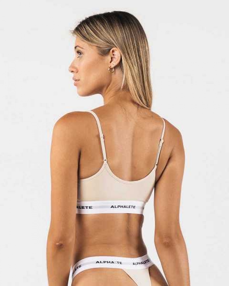 Brown Women's Alphalete Acute Cami Bralette Underwear | UAE-679341