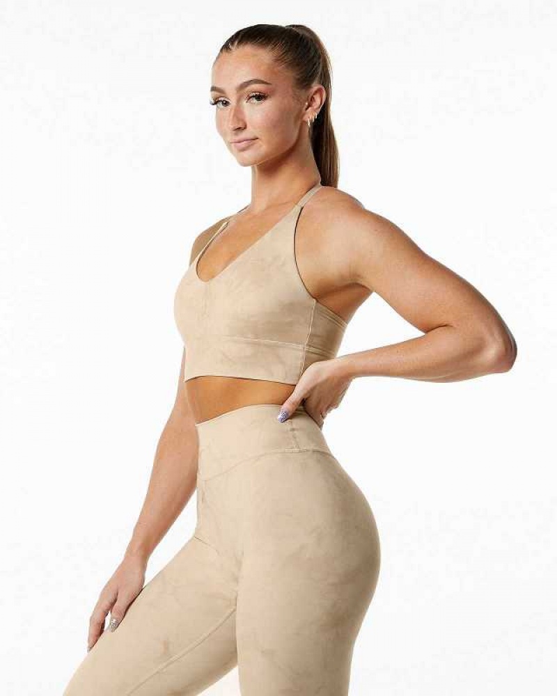 Brown Women's Alphalete Alphalux Wonder Sports Bra | UAE-852439