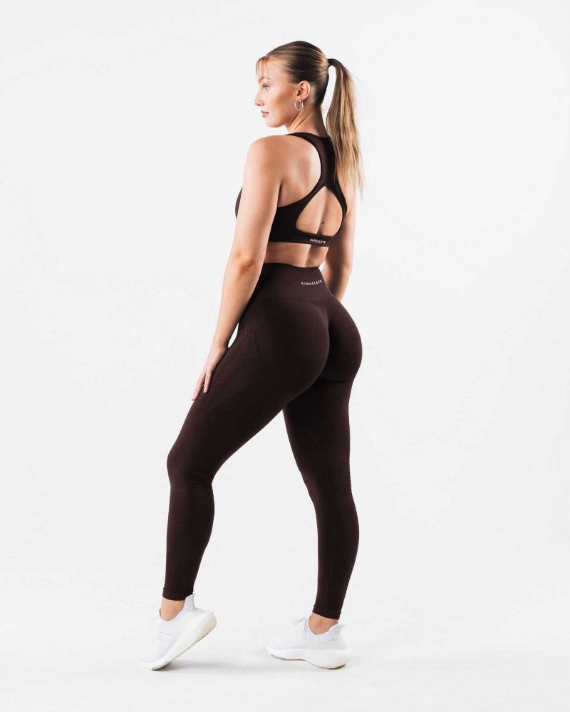 Brown Women's Alphalete Amplify Contour Leggings | UAE-912870