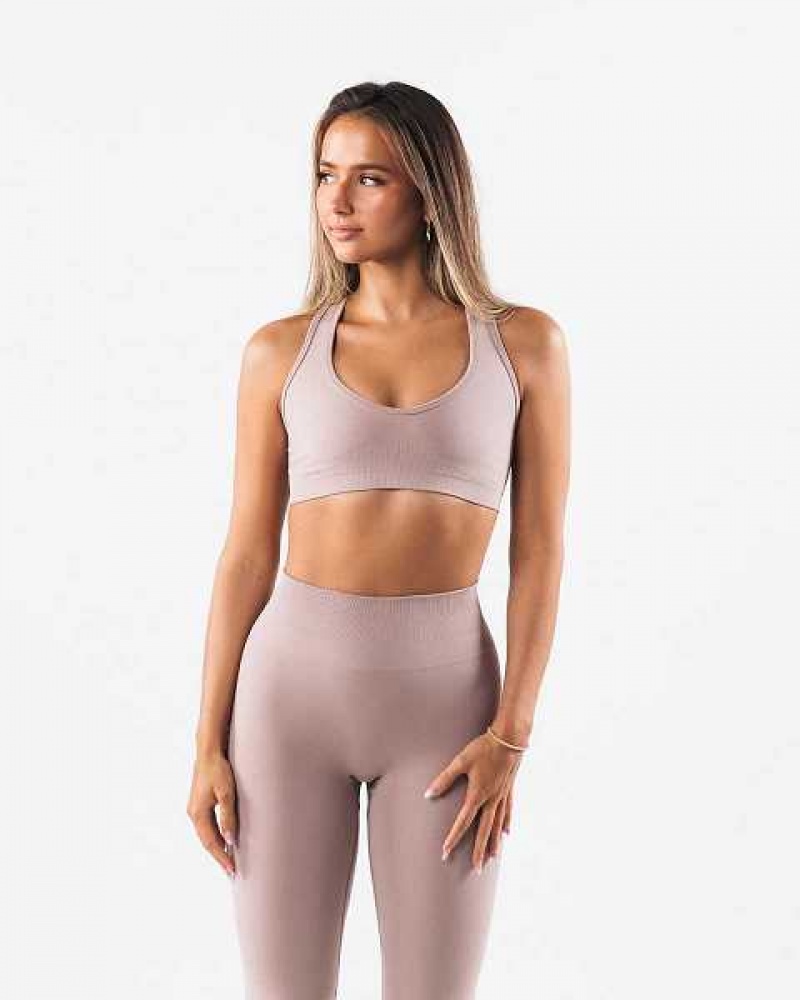 Brown Women\'s Alphalete Amplify Contour Sports Bra | UAE-216705