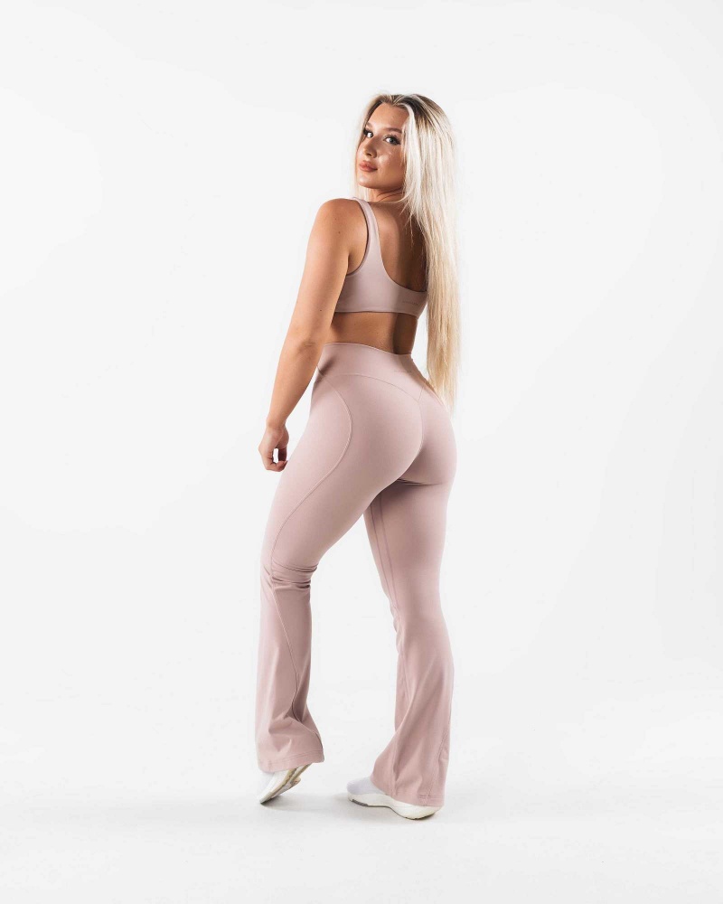 Brown Women's Alphalete Aura Flared Leggings | UAE-302197