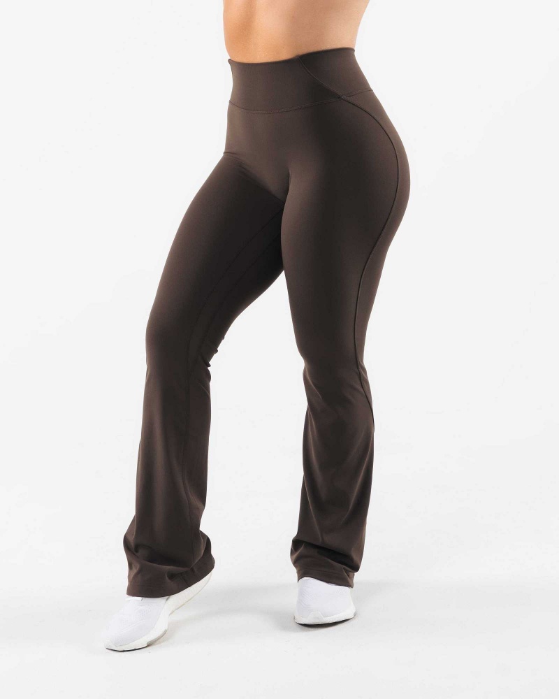 Brown Women\'s Alphalete Aura Flared Leggings | UAE-965730