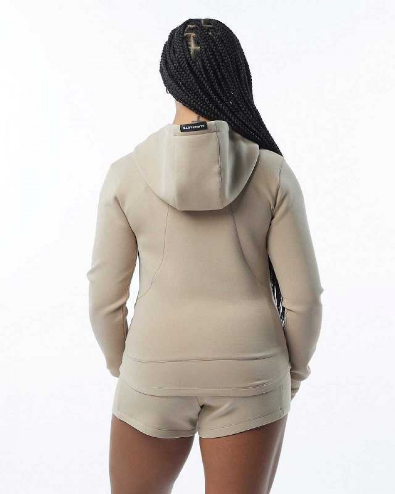 Brown Women's Alphalete ELMTS Athletic Jackets | UAE-098523