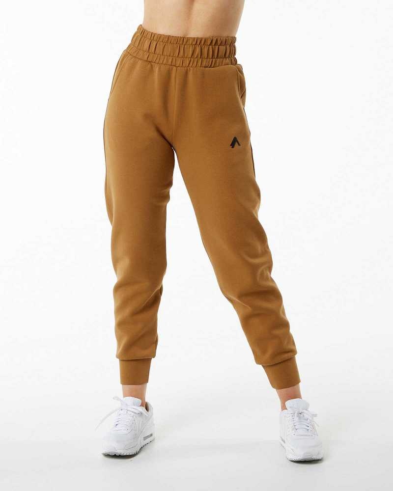 Brown Women's Alphalete ELMTS Cuffed Jogger | UAE-708451