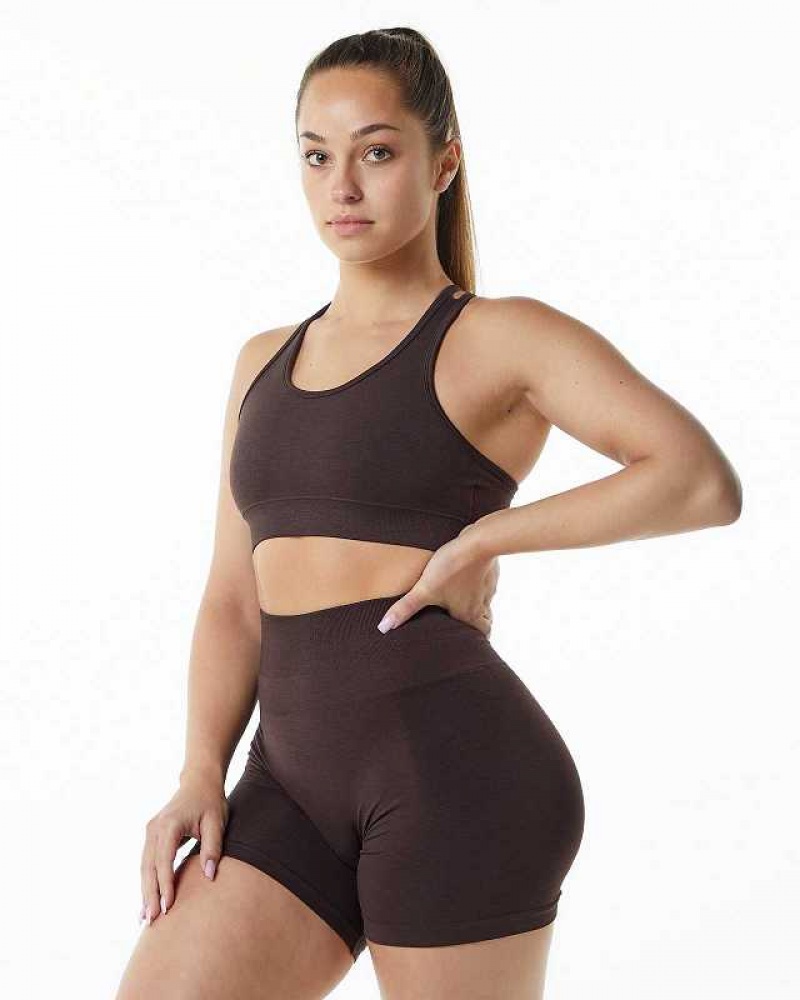 Brown Women's Alphalete Revival Sports Bra | UAE-587402