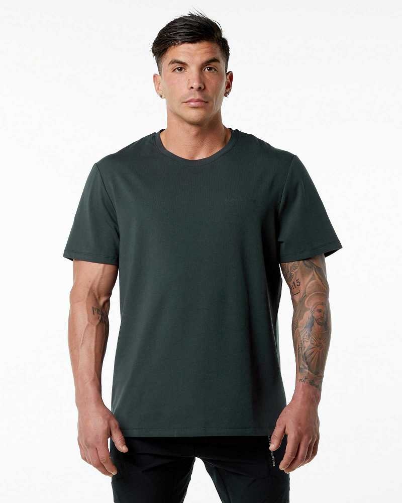 Green Men\'s Alphalete Classic Short Sleeve Shirts | UAE-910634