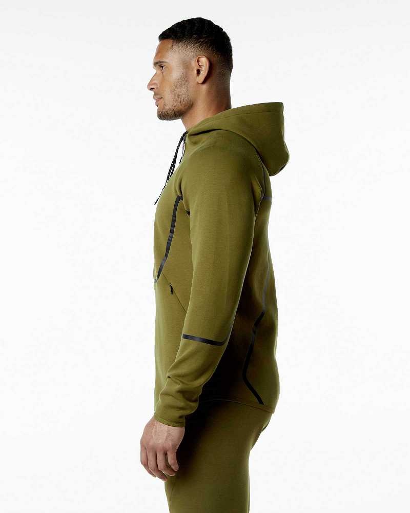 Green Men's Alphalete ELMTS Athletic Jackets | UAE-478361