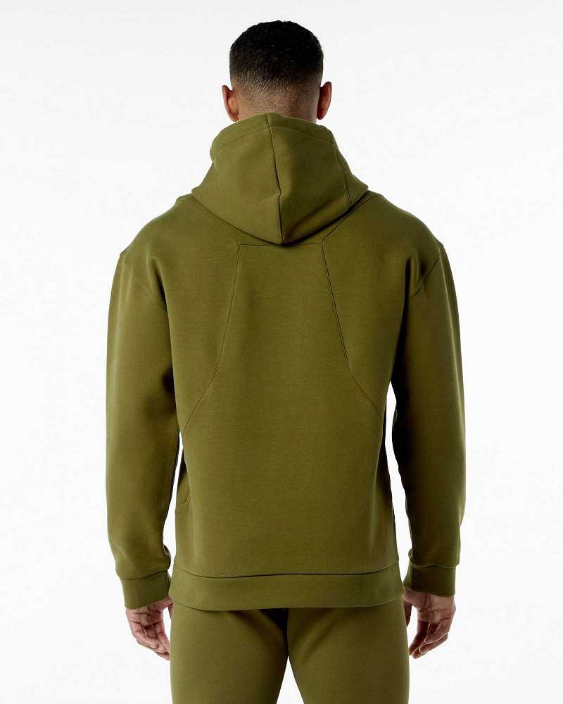 Green Men's Alphalete ELMTS Hoodie | UAE-194638