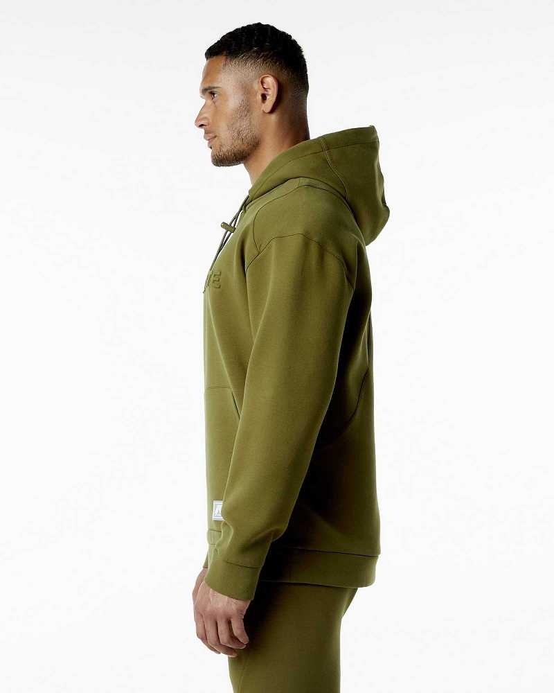 Green Men's Alphalete ELMTS Hoodie | UAE-194638