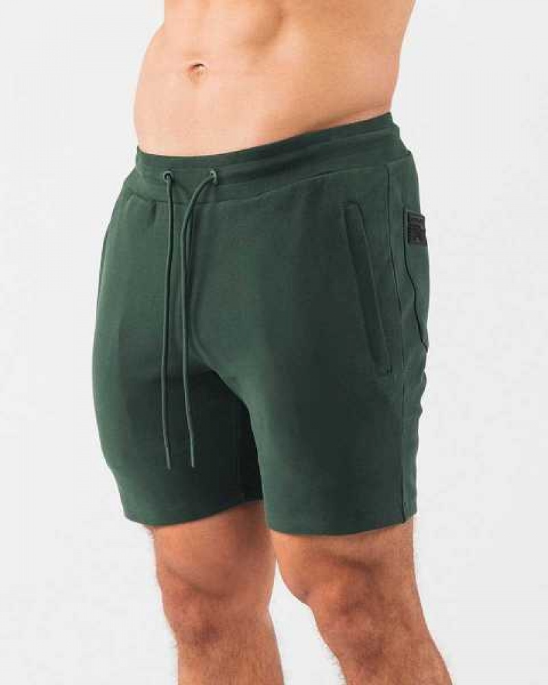 Green Men's Alphalete Identity 6” Shorts | UAE-376285