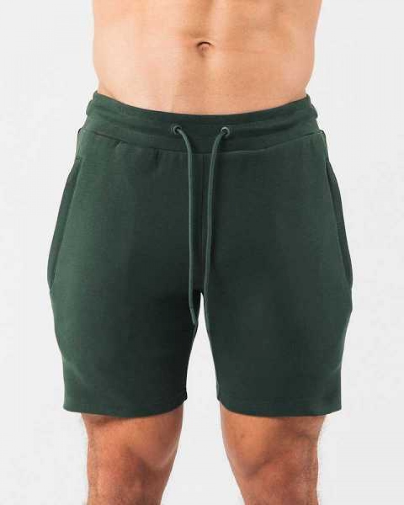 Green Men\'s Alphalete Identity 6” Shorts | UAE-376285