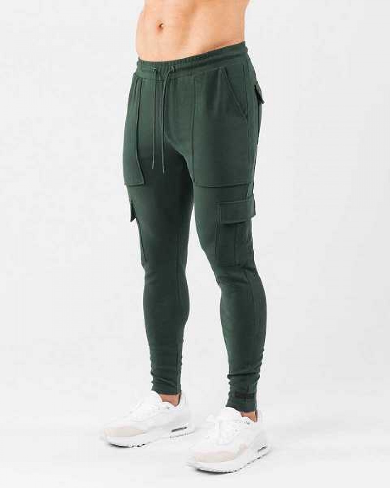 Green Men's Alphalete Identity Cargo Jogger | UAE-946081