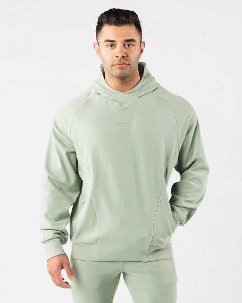 Green Men\'s Alphalete Identity Pro Hoodie | UAE-843269