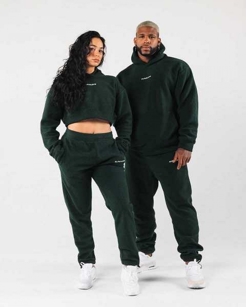 Green Unisex Alphalete King Jogger | UAE-150872