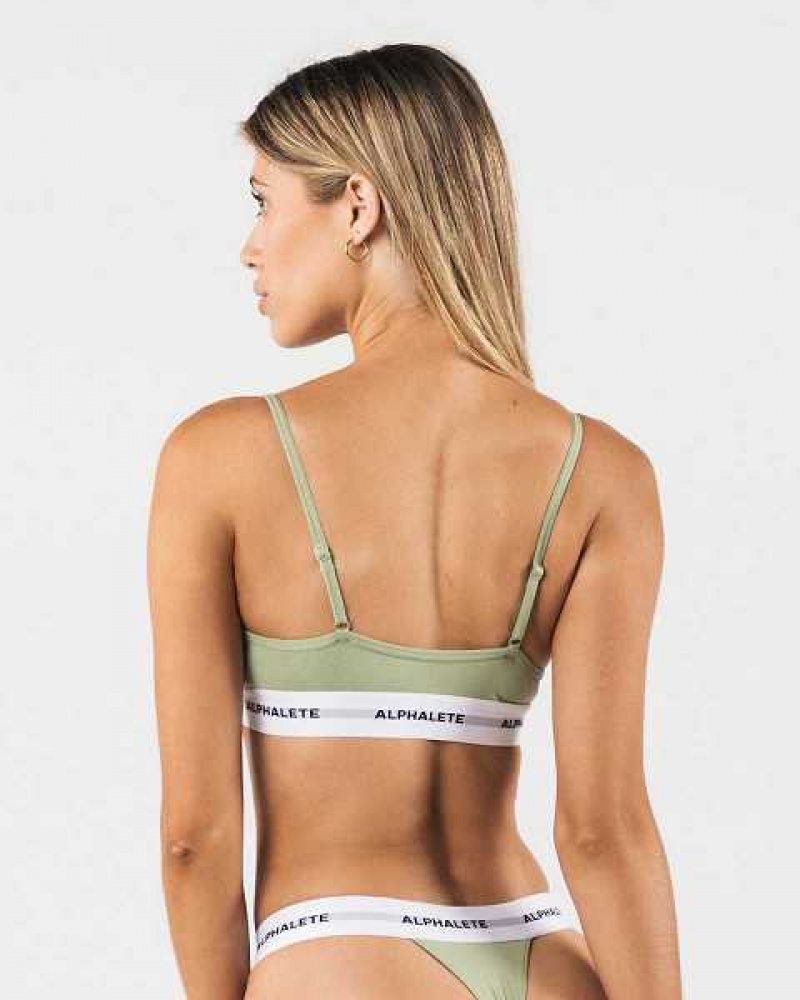 Green Women's Alphalete Acute Bralette Sports Bra | UAE-458179