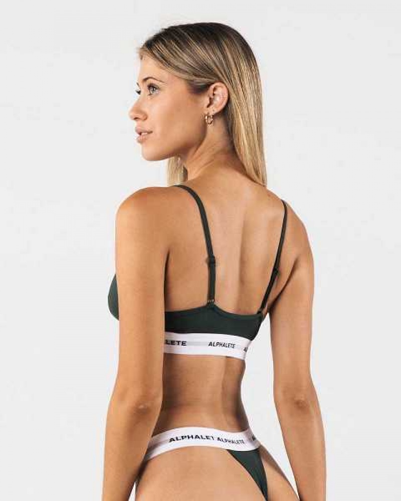 Green Women's Alphalete Acute Bralette Sports Bra | UAE-469380