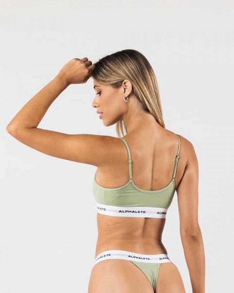 Green Women's Alphalete Acute Cami Bralette Underwear | UAE-185297